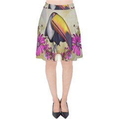 Cute Funny Coutan With Flowers Velvet High Waist Skirt by FantasyWorld7