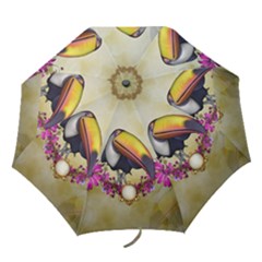 Cute Funny Coutan With Flowers Folding Umbrellas by FantasyWorld7