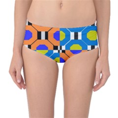 Octagon Orange Mid-waist Bikini Bottoms by impacteesstreetwear