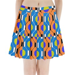 Octagon Orange Pleated Mini Skirt by impacteesstreetwear