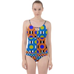 Octagon Orange Cut Out Top Tankini Set