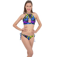 Painted Design 5 Cross Front Halter Bikini Set by impacteesstreetweartwo