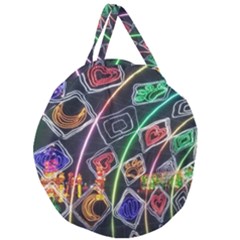 Dragon Lights Giant Round Zipper Tote