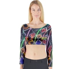 Dragon Lights Long Sleeve Crop Top by Riverwoman