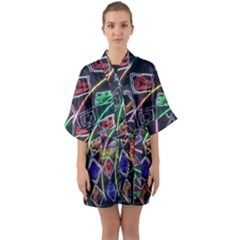 Dragon Lights Quarter Sleeve Kimono Robe by Riverwoman