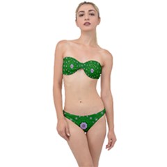 Stars Of Bleeding Hearts In Green Classic Bandeau Bikini Set by pepitasart