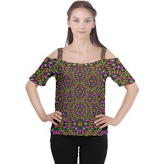 Paradise Flower In The Jungle Cutout Shoulder Tee