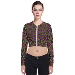 Paradise Flower In The Jungle Long Sleeve Zip Up Bomber Jacket