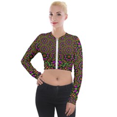 Paradise Flower In The Jungle Long Sleeve Cropped Velvet Jacket