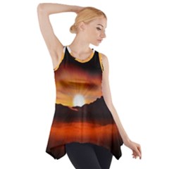 Sunset Sun Light Landscape Side Drop Tank Tunic by Pakrebo