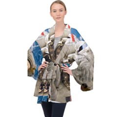 Astronaut Space Shuttle Discovery Velvet Kimono Robe by Pakrebo