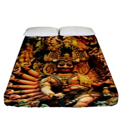 Sculpture Art Temple Tower Fitted Sheet (queen Size) by Pakrebo