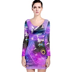 Ski Boot Ski Boots Skiing Activity Long Sleeve Velvet Bodycon Dress by Pakrebo