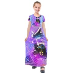 Ski Boot Ski Boots Skiing Activity Kids  Short Sleeve Maxi Dress