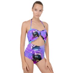 Ski Boot Ski Boots Skiing Activity Scallop Top Cut Out Swimsuit