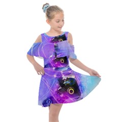 Ski Boot Ski Boots Skiing Activity Kids  Shoulder Cutout Chiffon Dress