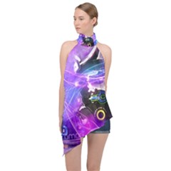 Ski Boot Ski Boots Skiing Activity Halter Asymmetric Satin Top