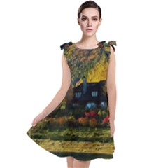Outdoor Landscape Scenic View Tie Up Tunic Dress by Pakrebo