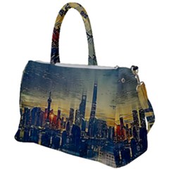 City Metro Pole Buildings Duffel Travel Bag by Pakrebo