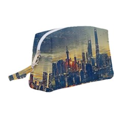 City Metro Pole Buildings Wristlet Pouch Bag (medium) by Pakrebo