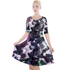 Abstract Background Science Fiction Quarter Sleeve A-line Dress