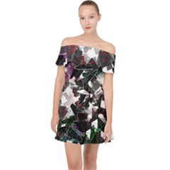 Abstract Background Science Fiction Off Shoulder Chiffon Dress by Pakrebo