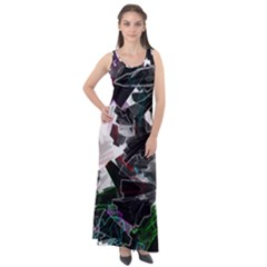 Abstract Background Science Fiction Sleeveless Velour Maxi Dress by Pakrebo