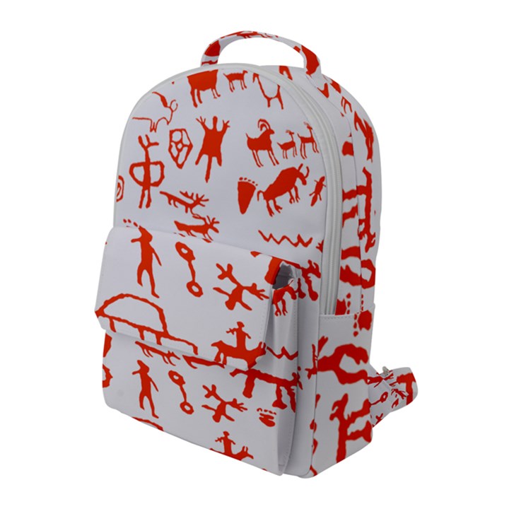 Petroglyph Art Symbols Art Rock Flap Pocket Backpack (Large)