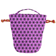 Background Wallpaper Pattern Pink Black Drawstring Bucket Bag