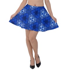Background Wallpaper Pattern Blue Velvet Skater Skirt