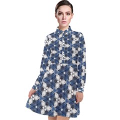 Background Wallpaper Pattern Long Sleeve Chiffon Shirt Dress by Pakrebo