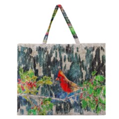 Texture Art Decoration Abstract Bird Nature Zipper Large Tote Bag by Pakrebo