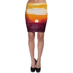 Sun Evening Sunset Sky Landscape Bodycon Skirt by Pakrebo