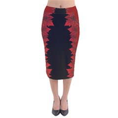  Canada Maple Leaves Skirts Velvet Midi Pencil Skirt