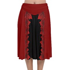  Canada Maple Leaves Skirts Velvet Flared Midi Skirt