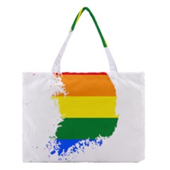 Lgbt Flag Map Of South Korea Medium Tote Bag by abbeyz71