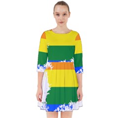 Lgbt Flag Map Of South Korea Smock Dress by abbeyz71