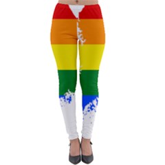 Lgbt Flag Map Of South Korea Lightweight Velour Leggings by abbeyz71