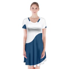 Government Emblem Of Government Of Republic Of Korea Short Sleeve V-neck Flare Dress by abbeyz71