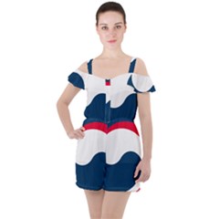 Government Emblem Of Government Of Republic Of Korea Ruffle Cut Out Chiffon Playsuit by abbeyz71