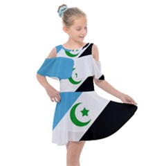 Flag Of Shabak People Kids  Shoulder Cutout Chiffon Dress by abbeyz71