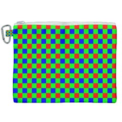 Check Pattern Red, Green, Blue Canvas Cosmetic Bag (xxl) by ChastityWhiteRose