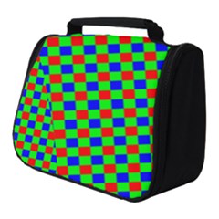 Check Pattern Red, Green, Blue Full Print Travel Pouch (small)