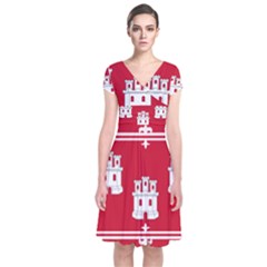 Flag Of Aberdeen Short Sleeve Front Wrap Dress