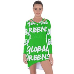 Logo Of Global Greens  Asymmetric Cut-out Shift Dress by abbeyz71