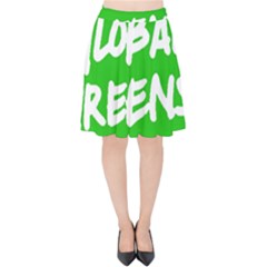 Logo Of Global Greens  Velvet High Waist Skirt by abbeyz71