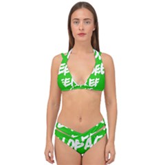 Logo Of Global Greens  Double Strap Halter Bikini Set by abbeyz71