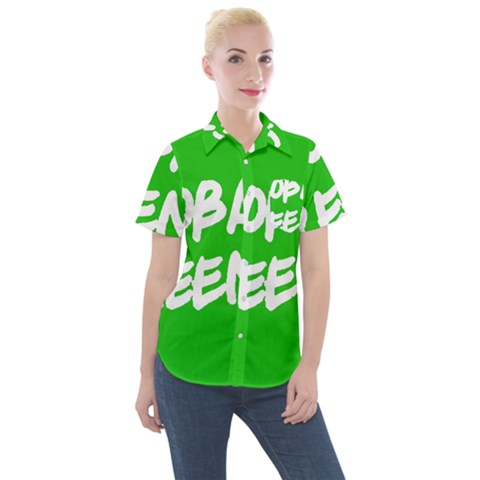 Logo Of Global Greens  Women s Short Sleeve Pocket Shirt by abbeyz71