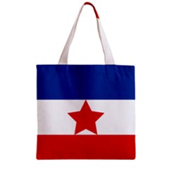 Flag Of Yugoslav Partisans Zipper Grocery Tote Bag by abbeyz71