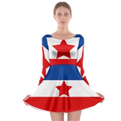 Flag Of Yugoslav Partisans Long Sleeve Skater Dress by abbeyz71